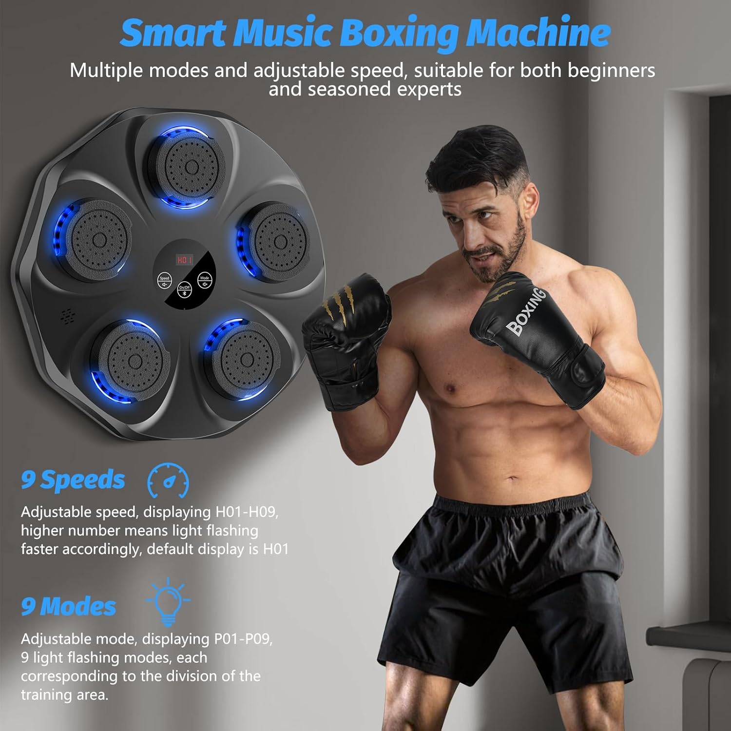 Music boxing machine wall-mounted target
Interactive punching trainer with boxing gloves
Large-size electronic boxing target for adults and kids
9 modes boxing trainer for home gym fitness
Adjustable speed wall-mounted music boxing machine
Interactive wall-mounted punching target for workouts
Electronic punching machine with 9 modes
Fitness and training boxing machine for kids and adults
Home boxing trainer with gloves and music integration
Wall-mounted boxing target with adjustable speeds